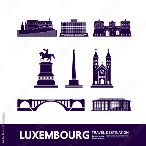Luxembourg travel destination vector illustration.