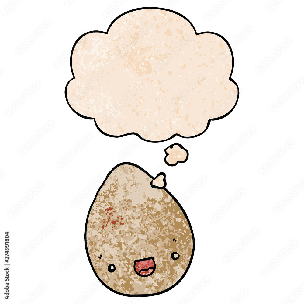 cartoon egg and thought bubble in grunge texture pattern style cartoon egg and thought bubble in grunge texture pattern style