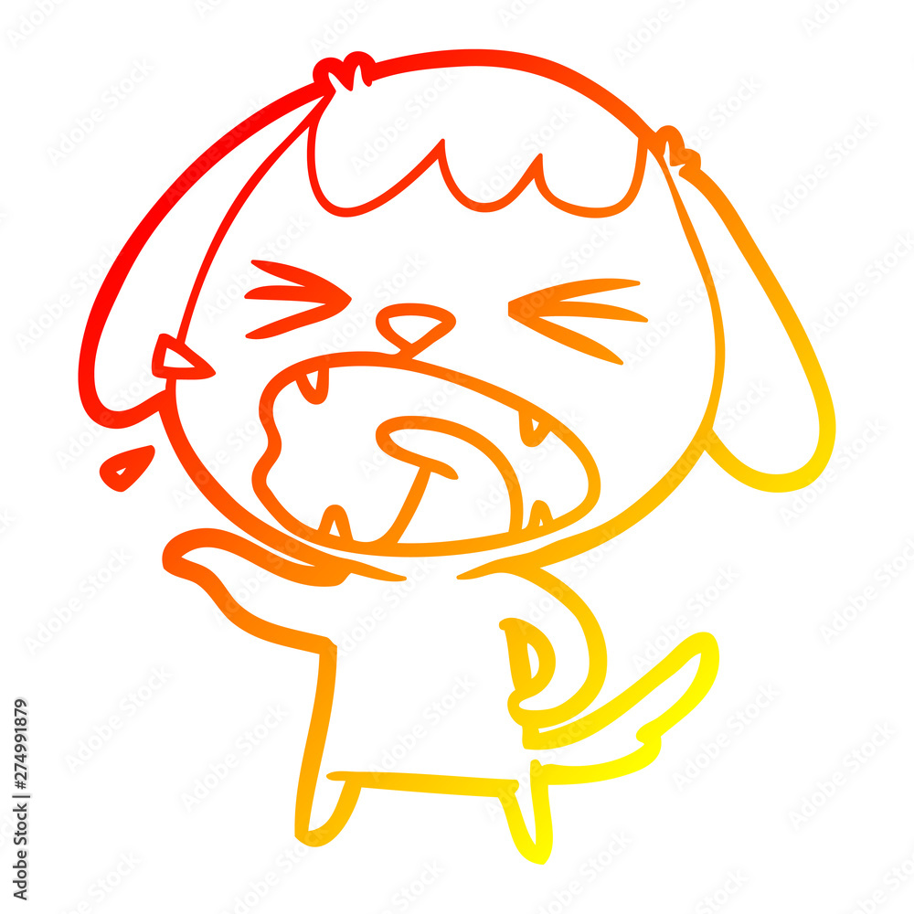 warm gradient line drawing cute cartoon dog barking warm gradient line drawing cute cartoon dog barking