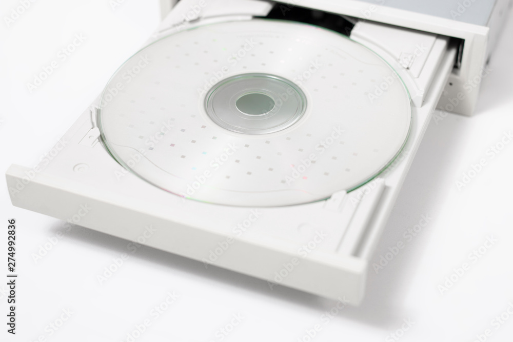 open dvd-rom on white open dvd-rom on white