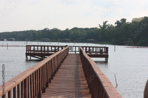 wooden pier on lake
