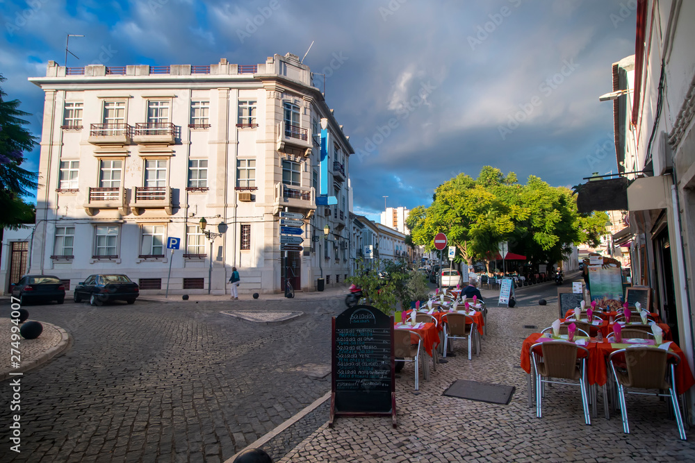 Tourist downtown area of Faro city