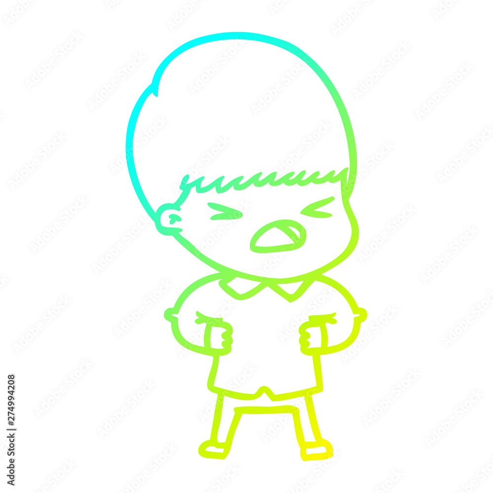 cold gradient line drawing cartoon stressed man cold gradient line drawing cartoon stressed man