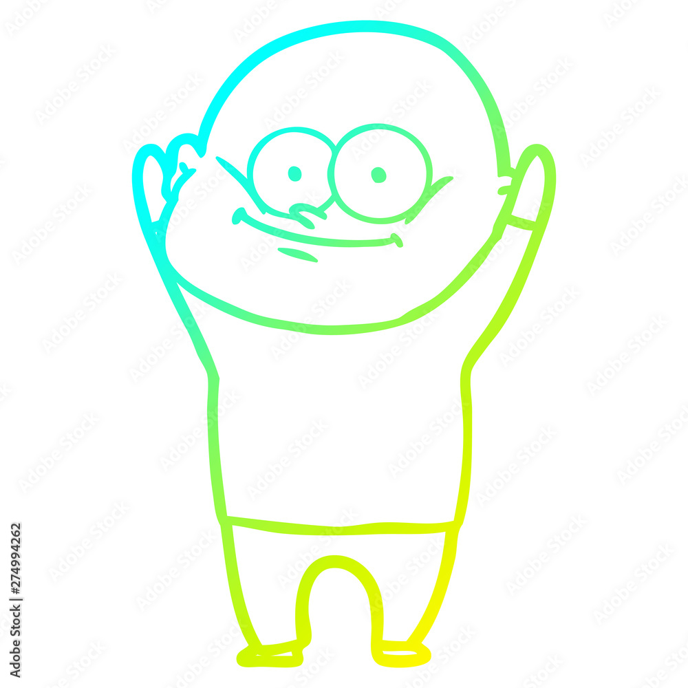 cold gradient line drawing cartoon bald man staring cold gradient line drawing cartoon bald man staring