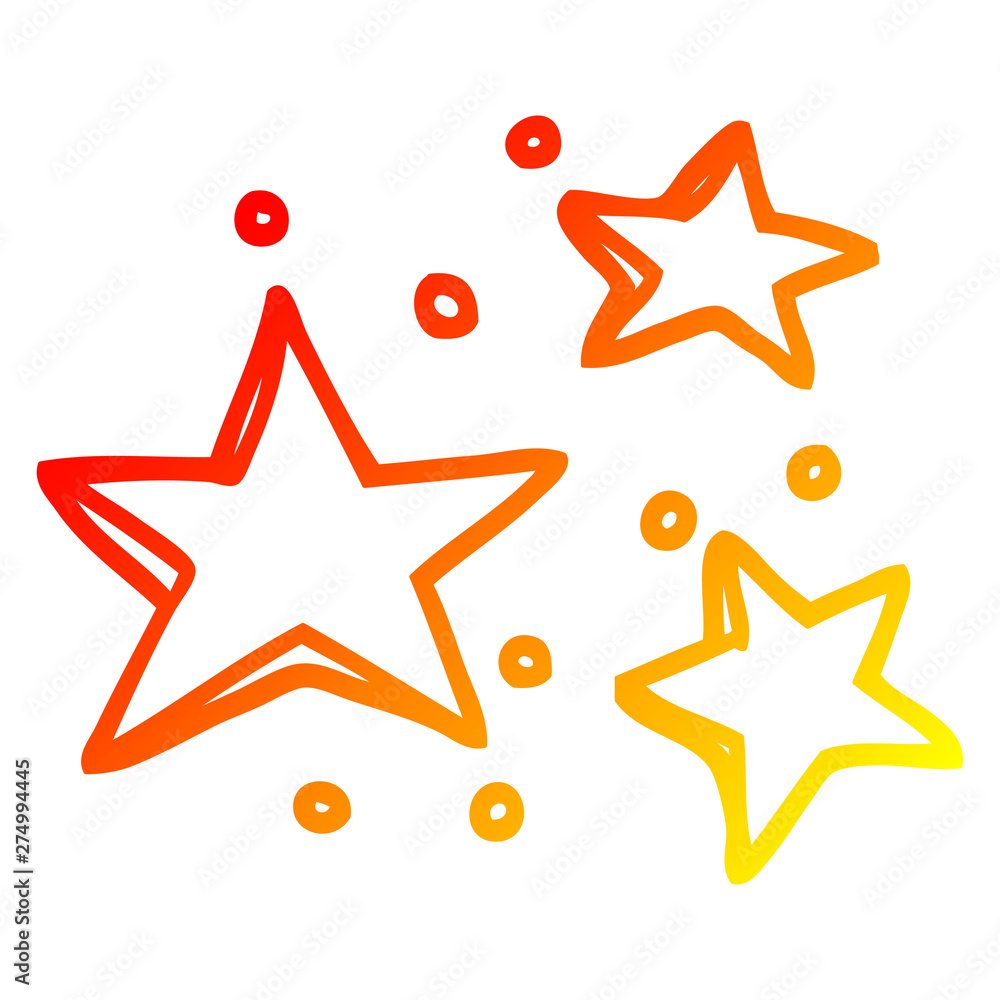 warm gradient line drawing cartoon decorative stars warm gradient line drawing cartoon decorative stars