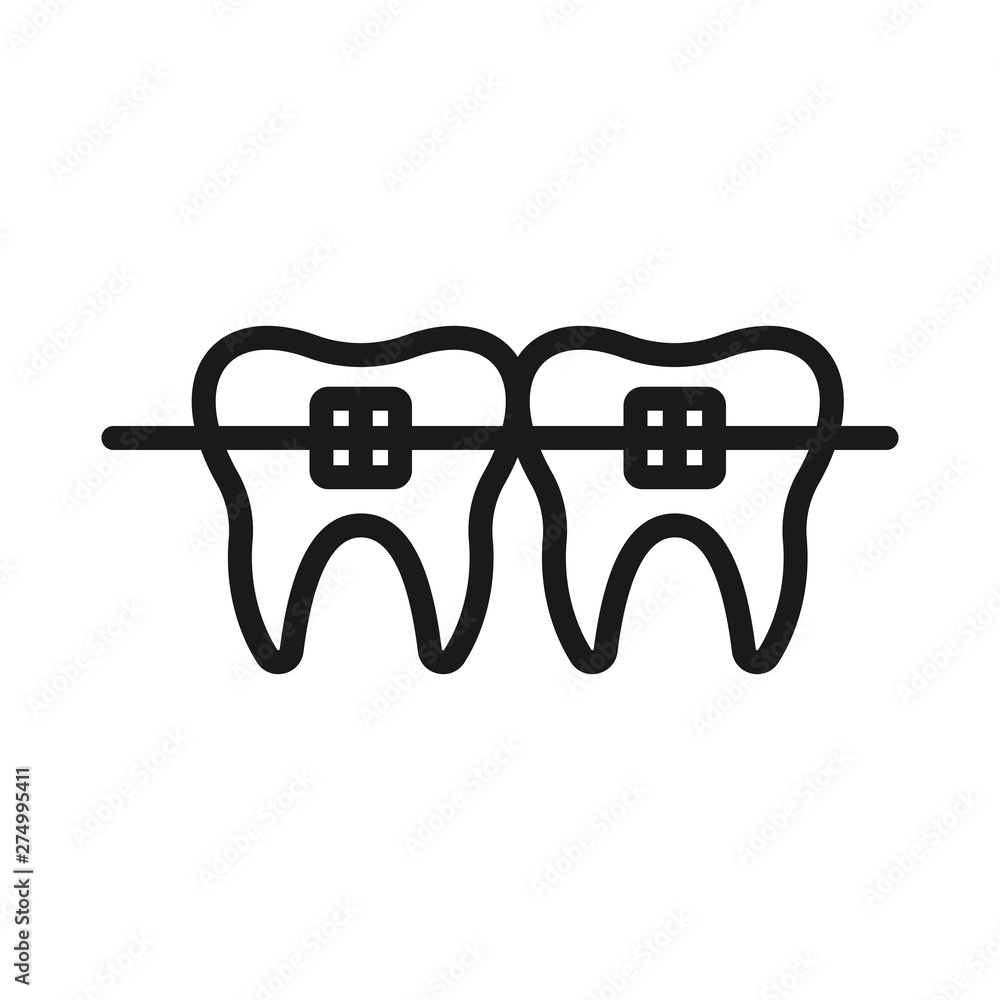 dental braces - minimal line web icon. simple vector illustration. concept for infographic, website or app. dental braces - minimal line web icon. simple vector illustration. concept for infographic, website or app.