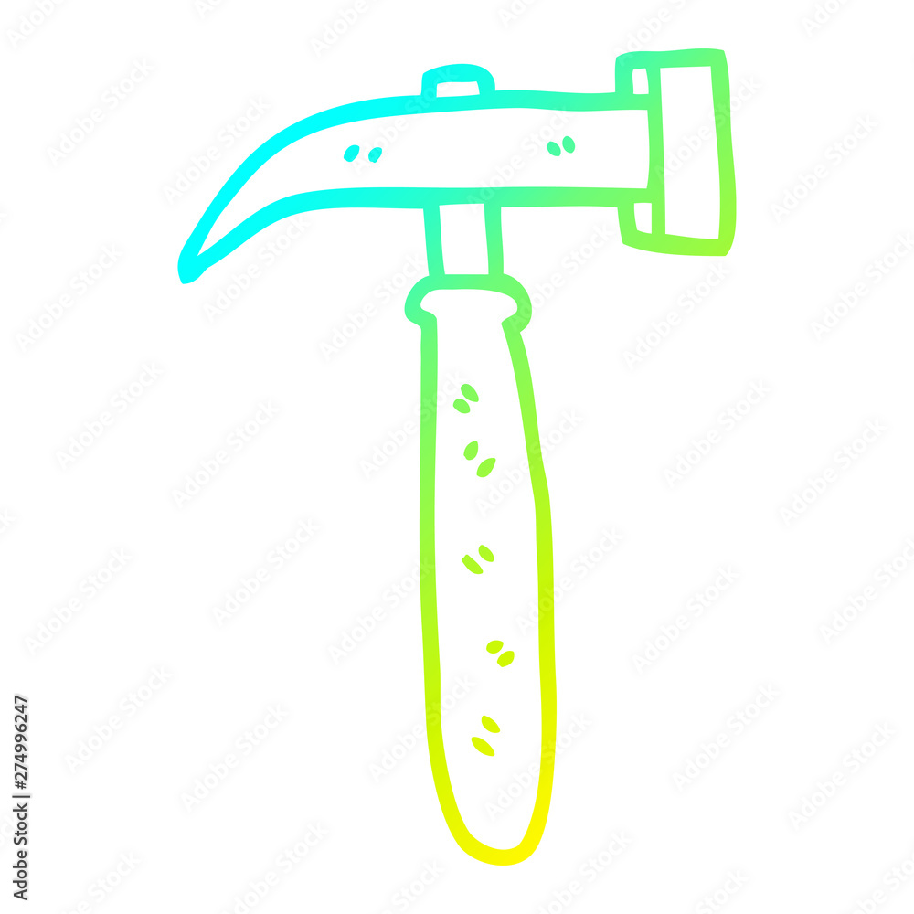 cold gradient line drawing cartoon hammer cold gradient line drawing cartoon hammer