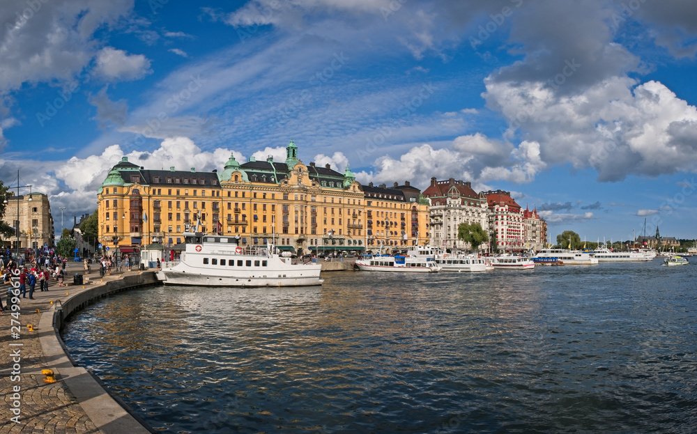 Buildings on Strandvagen embankment, Stockholm, Sweden