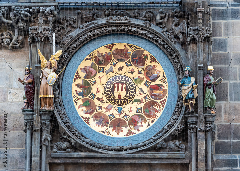 Prague City Hall golden clock
