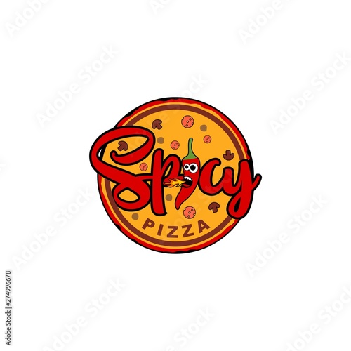 spicy pizza logo design