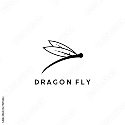 simple dragon fly logo design