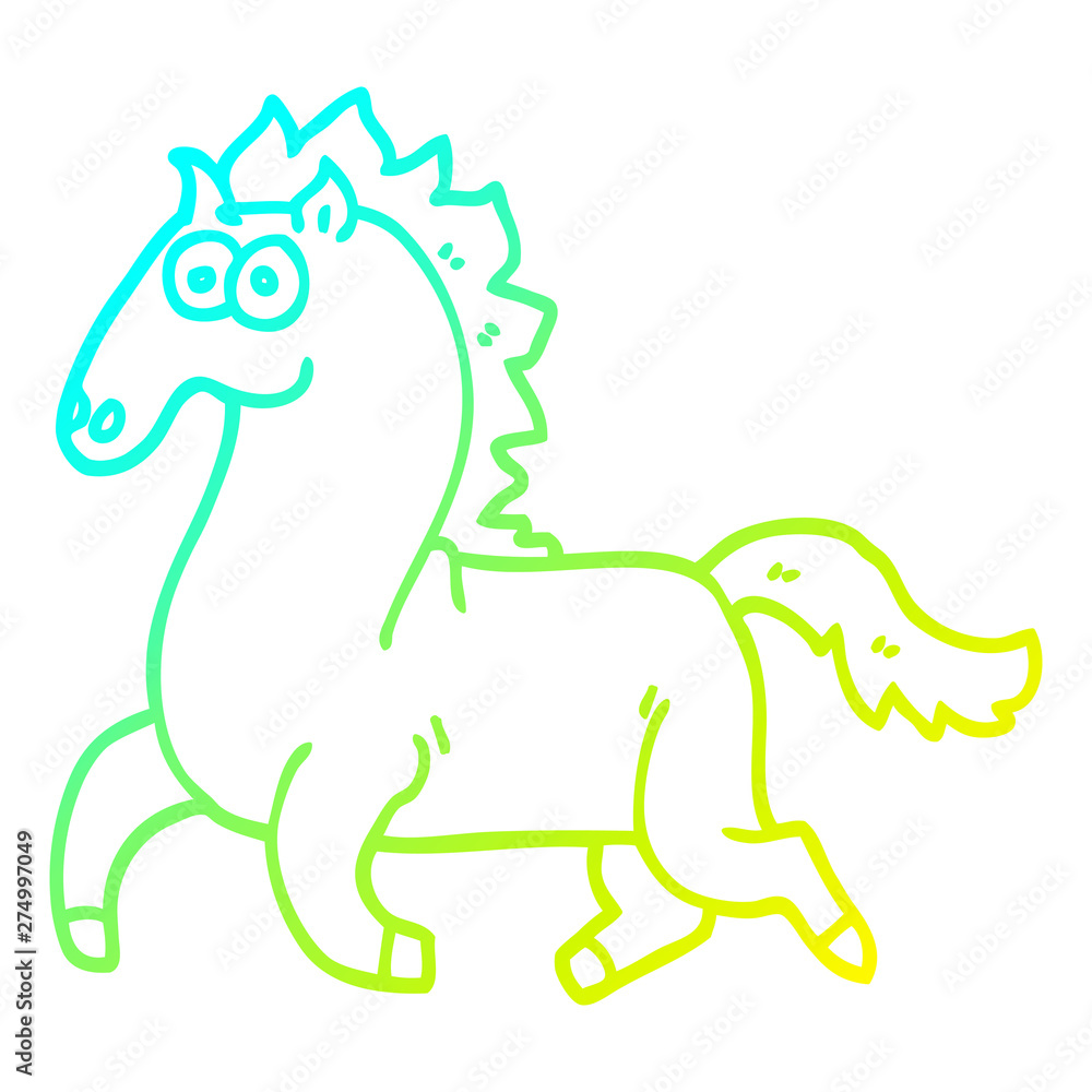 cold gradient line drawing cartoon running horse cold gradient line drawing cartoon running horse