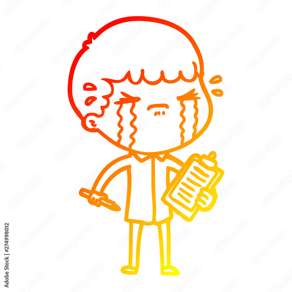 warm gradient line drawing cartoon man crying warm gradient line drawing cartoon man crying
