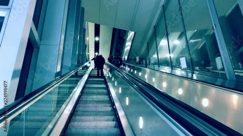 staircase on airport in cold colors