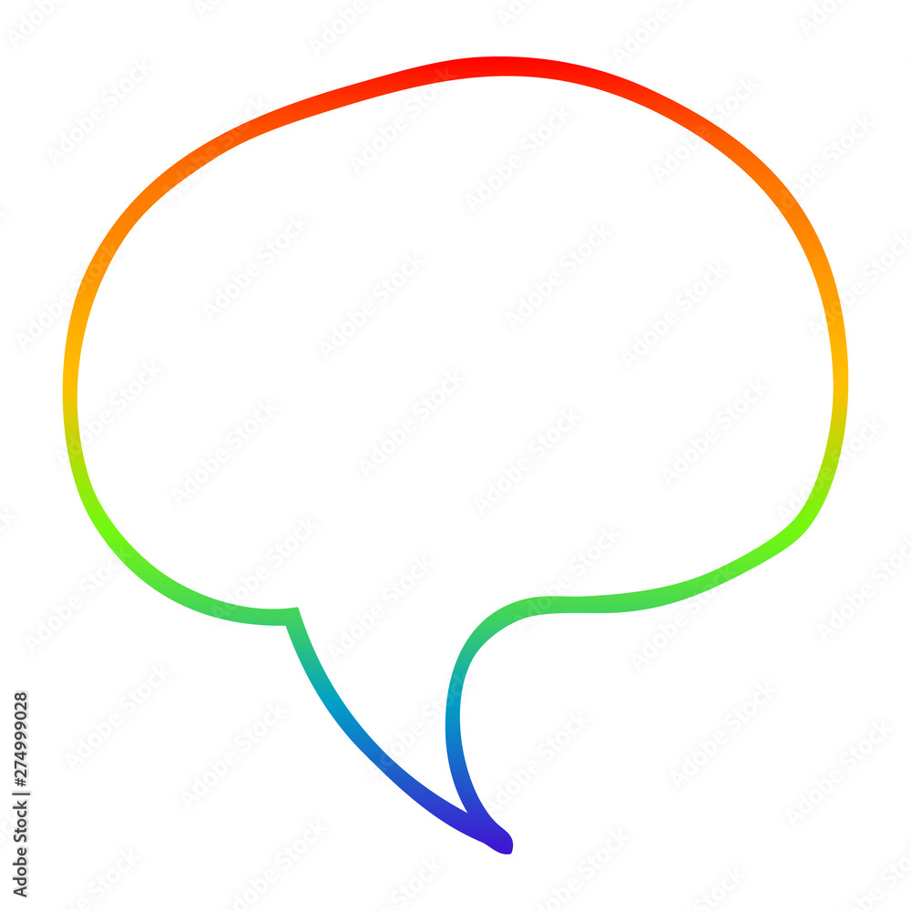 rainbow gradient line drawing cartoon speech bubble rainbow gradient line drawing cartoon speech bubble