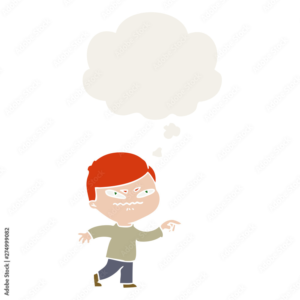 cartoon angry man pointing and thought bubble in retro style cartoon angry man pointing and thought bubble in retro style