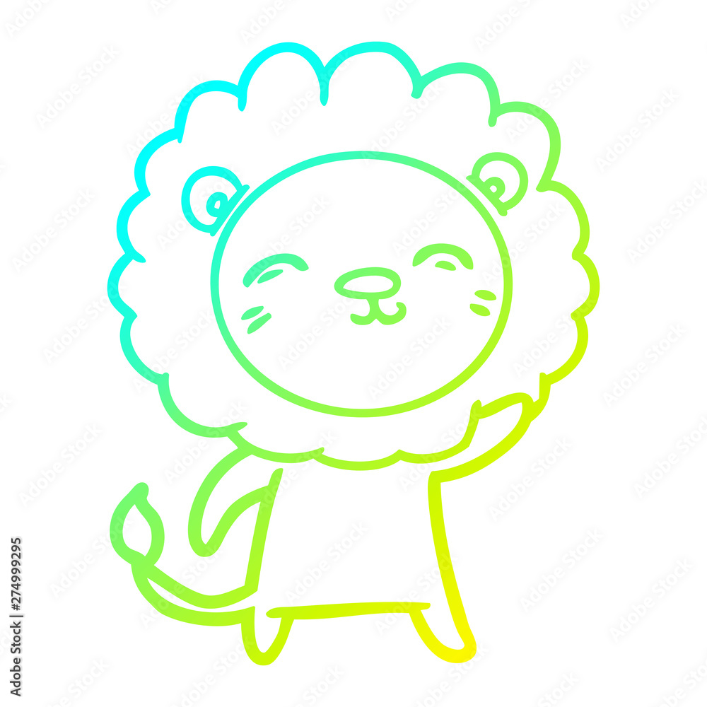 cold gradient line drawing cartoon lion cold gradient line drawing cartoon lion