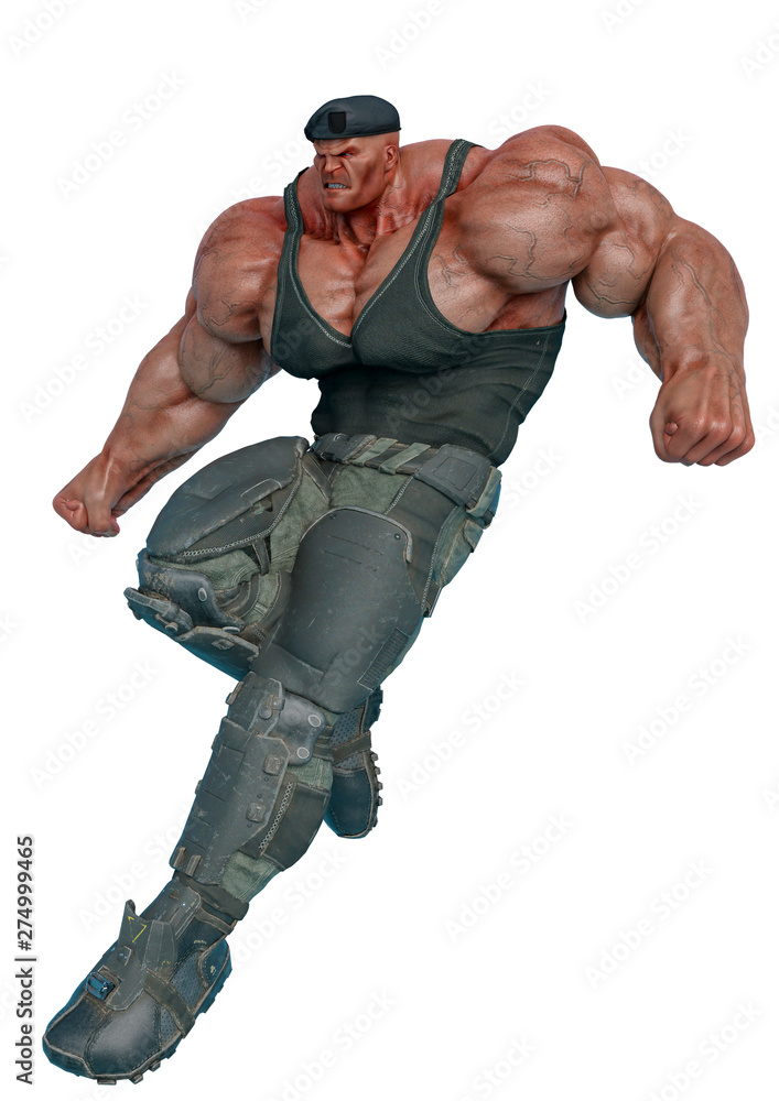 captain strong landing in a white background captain strong landing in a white background