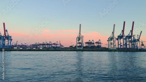 industrial harbor at hamburg, germany