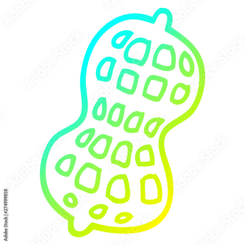 cold gradient line drawing cartoon peanut
