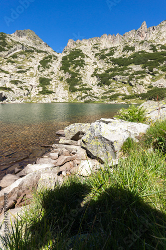 Landscape of Samodivski lakes, Pirin Mountain, Bulgaria photo