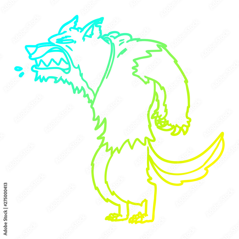 cold gradient line drawing angry werewolf cartoon cold gradient line drawing angry werewolf cartoon