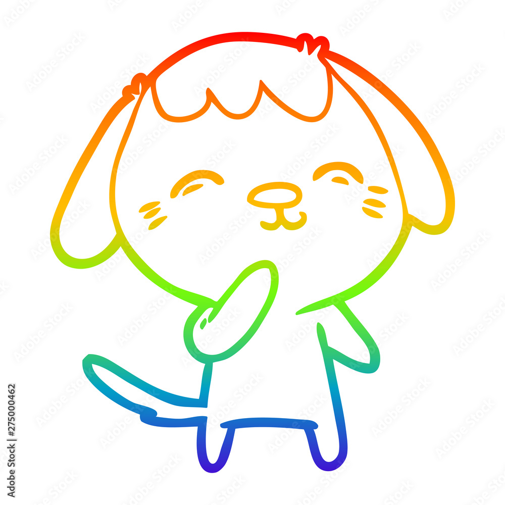 rainbow gradient line drawing happy cartoon dog rainbow gradient line drawing happy cartoon dog