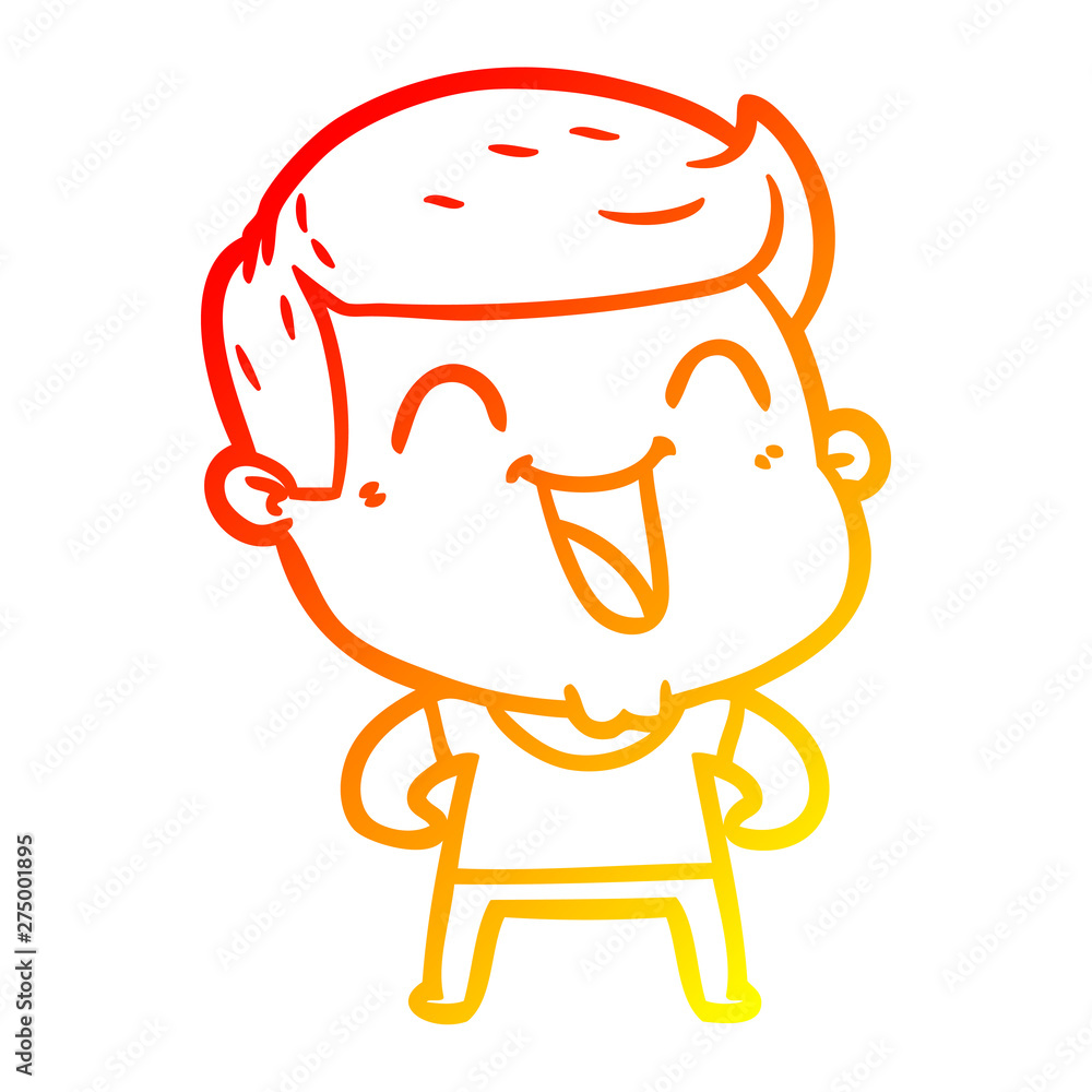 warm gradient line drawing cartoon man laughing warm gradient line drawing cartoon man laughing