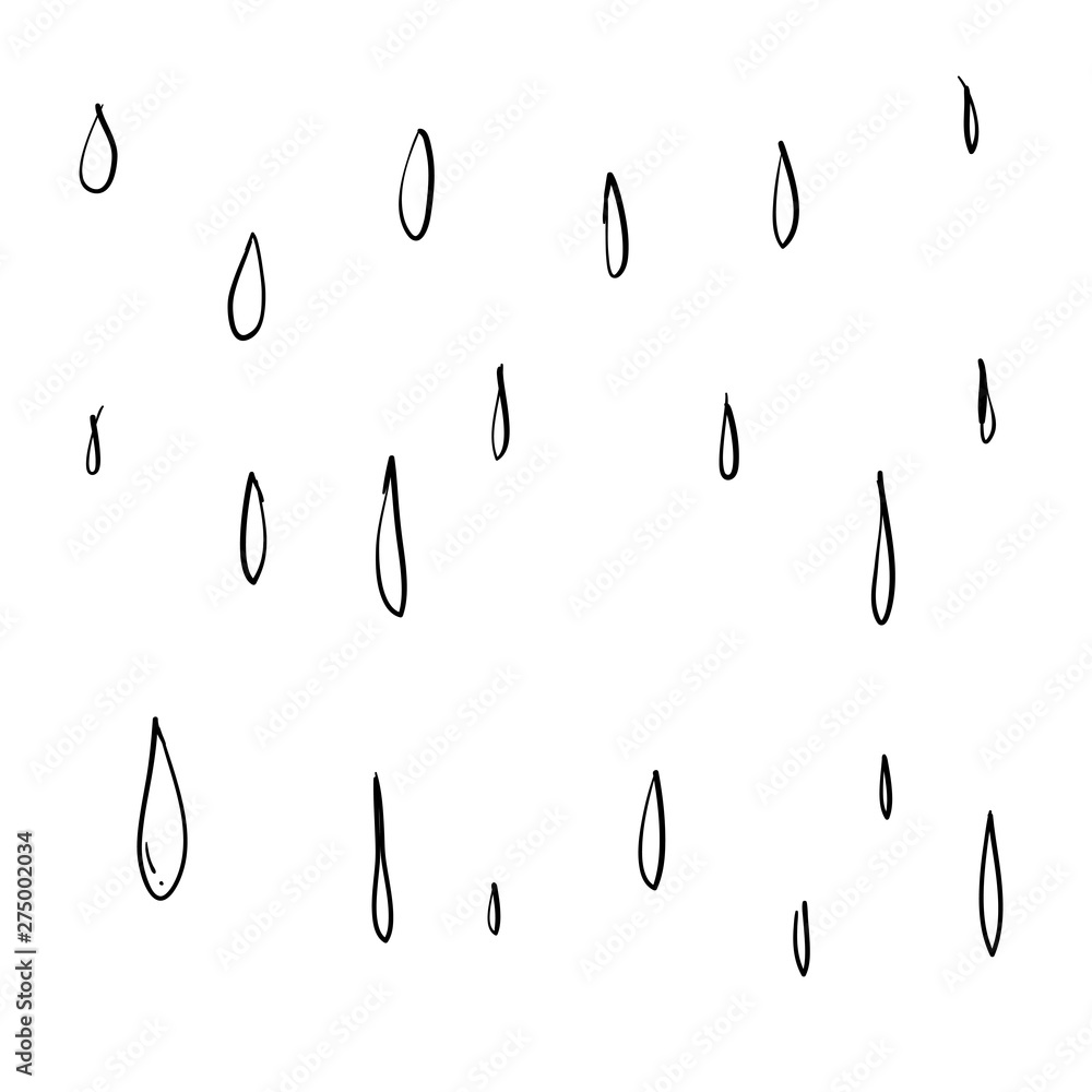 Simple cute shape design water drop doodle illustration