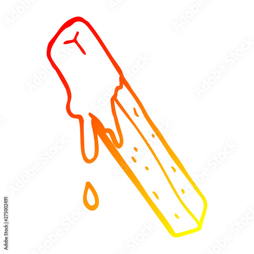 warm gradient line drawing cartoon dipped fry