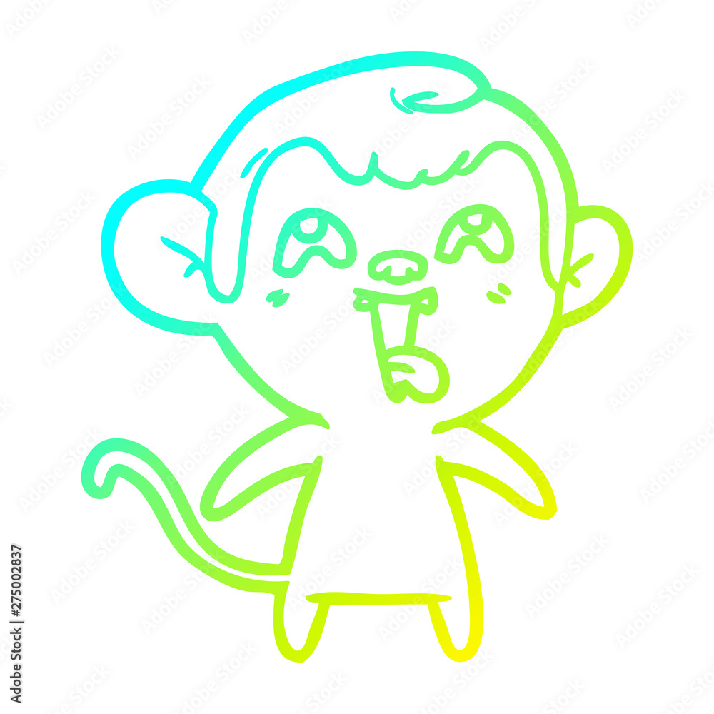 cold gradient line drawing crazy cartoon monkey cold gradient line drawing crazy cartoon monkey