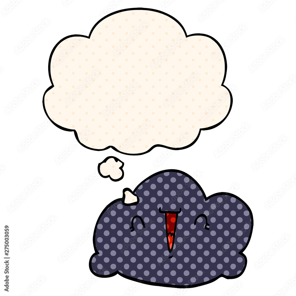 cartoon cloud and thought bubble in comic book style cartoon cloud and thought bubble in comic book style