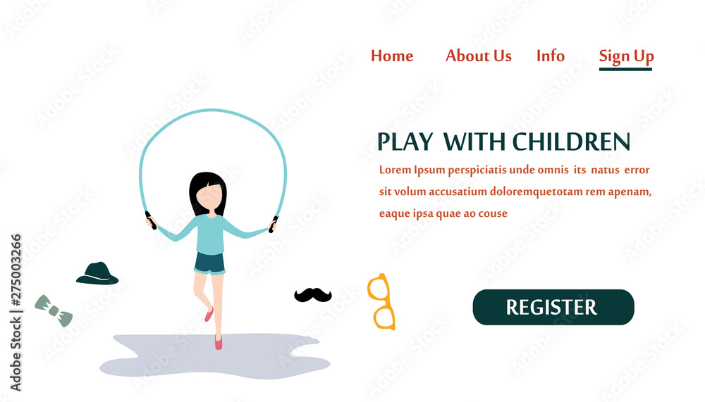 Landing Page Play With Children, Kids Zone Modern Vector Illustration Concept for Website Template and Mobile Website Development Landing Page Play With Children, Kids Zone Modern Vector Illustration Concept for Website Template and Mobile Website Development