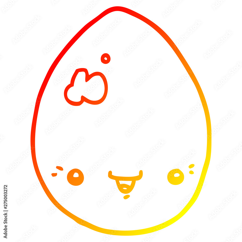 Obraz premium warm gradient line drawing cartoon egg