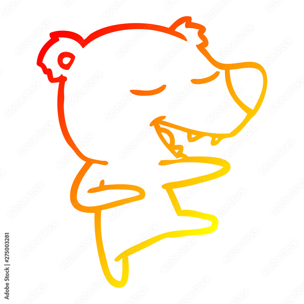warm gradient line drawing cartoon bear warm gradient line drawing cartoon bear