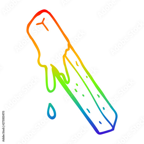 rainbow gradient line drawing cartoon dipped fry