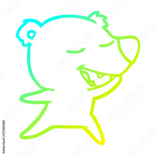 cold gradient line drawing cartoon bear