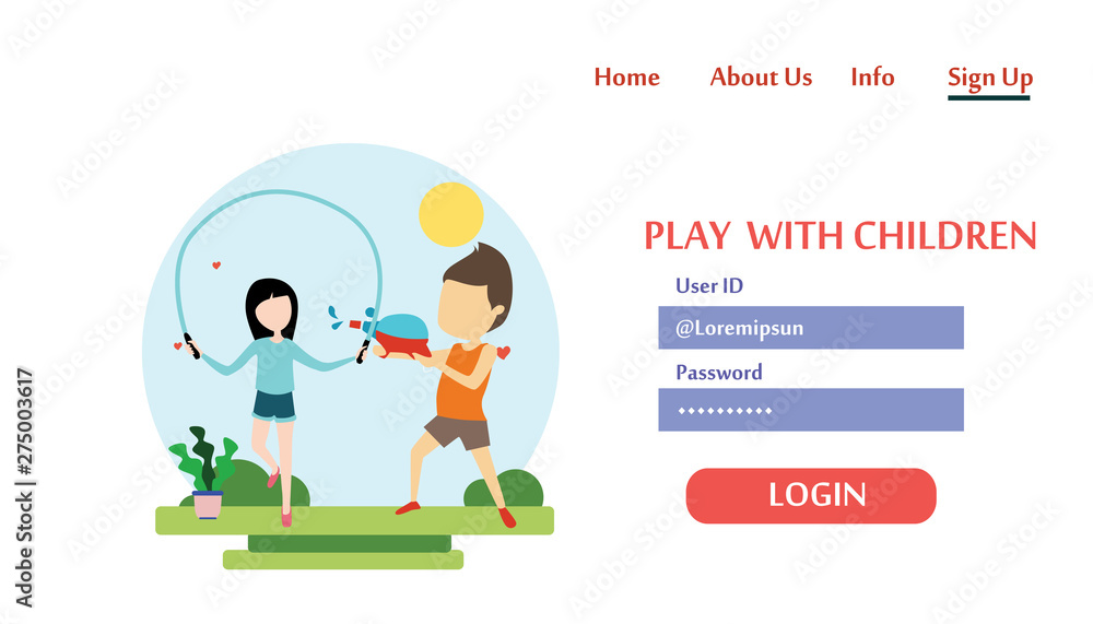 Landing Page Play With Children, Kids Zone Modern Vector Illustration Concept for Website Template and Mobile Website Development Landing Page Play With Children, Kids Zone Modern Vector Illustration Concept for Website Template and Mobile Website Development