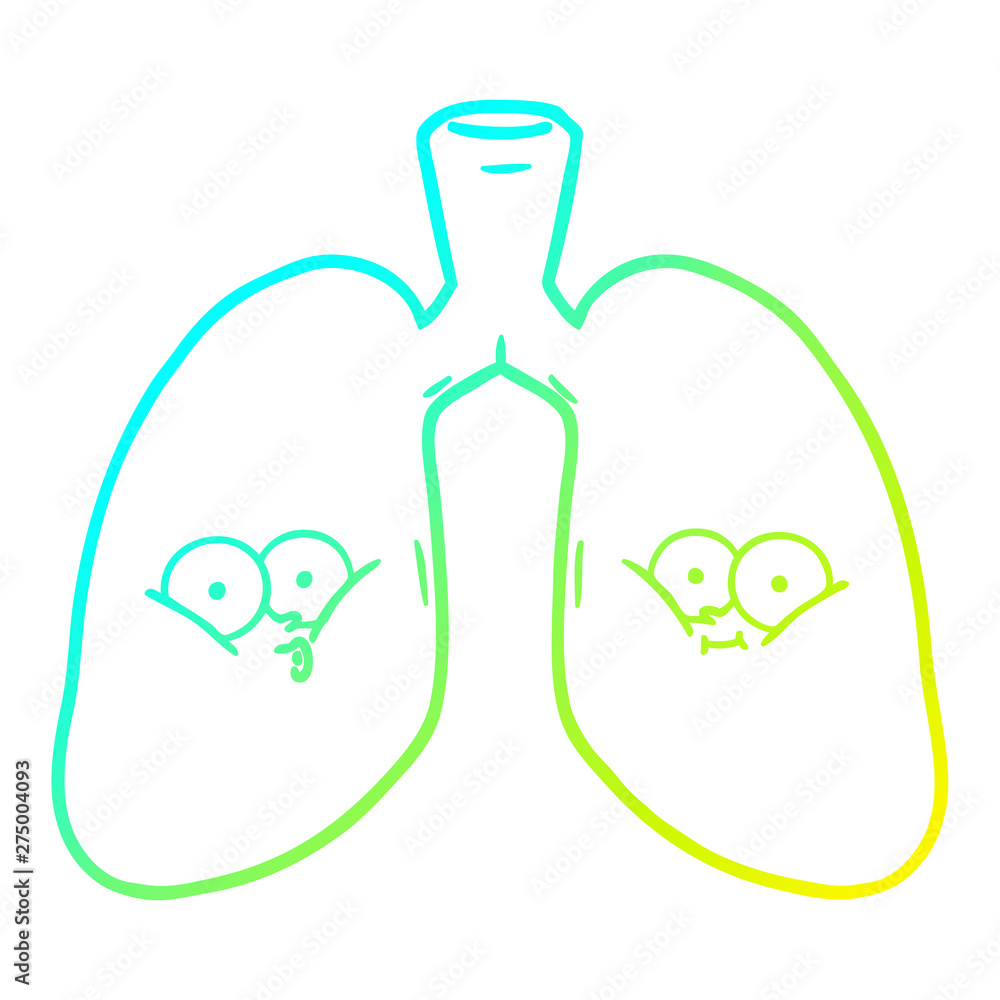 cold gradient line drawing cartoon lungs cold gradient line drawing cartoon lungs