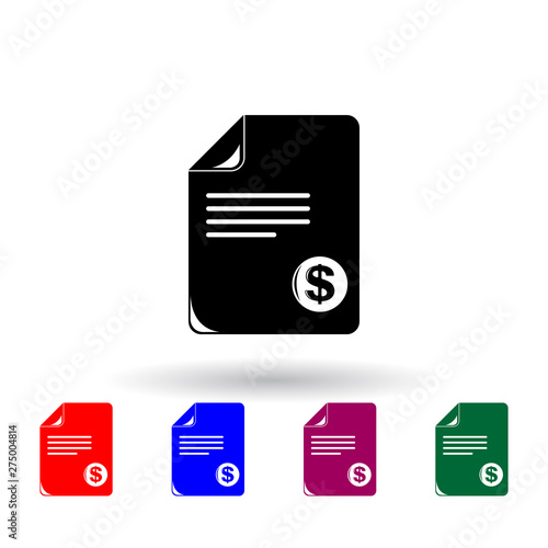 loan agreement multi color icon. Elements of finance set. Simple icon for websites, web design, mobile app, info graphics