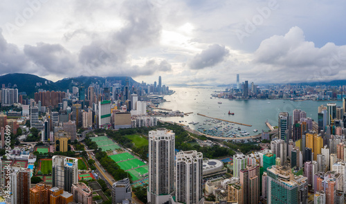 Top view of Hong Kong city
