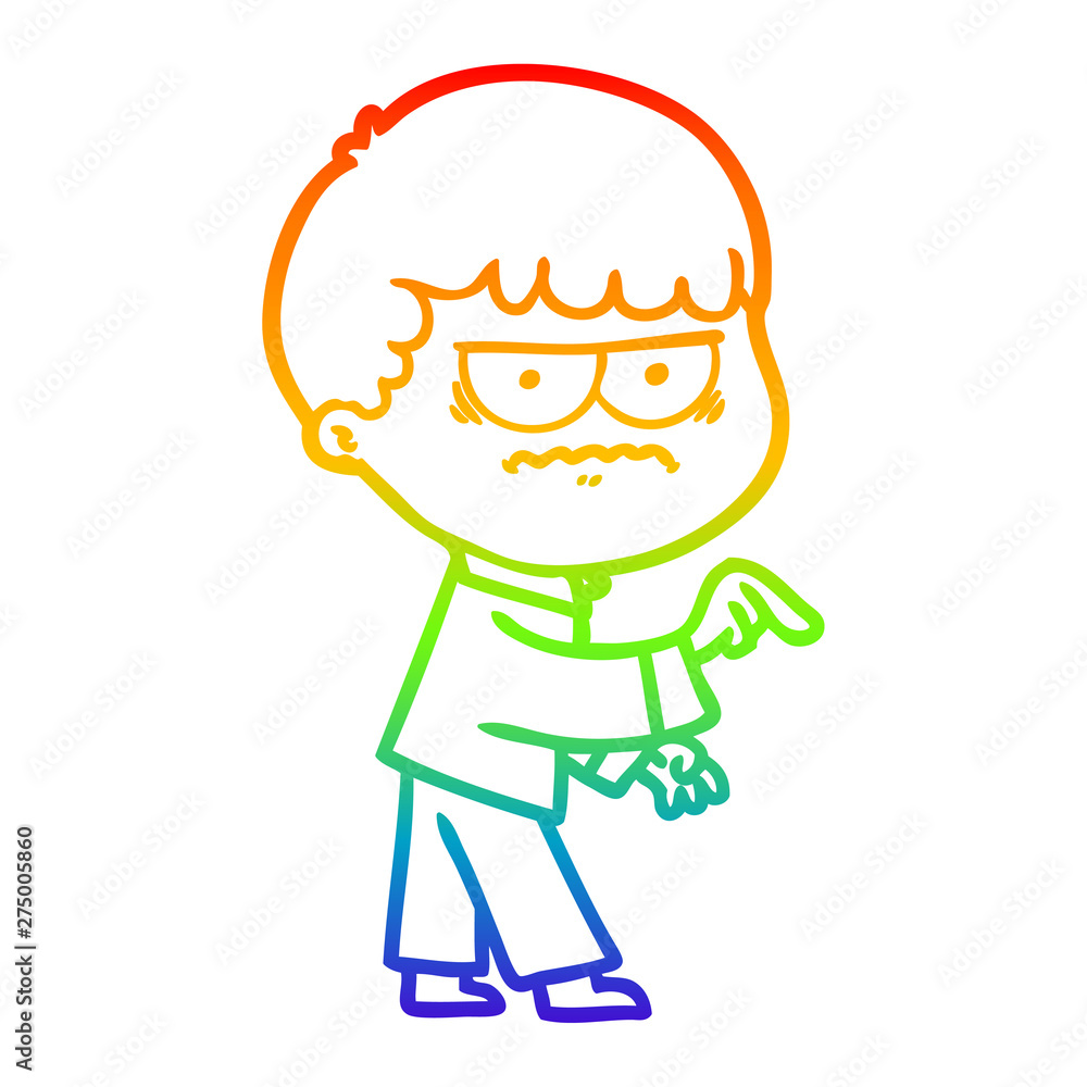 rainbow gradient line drawing cartoon illustration