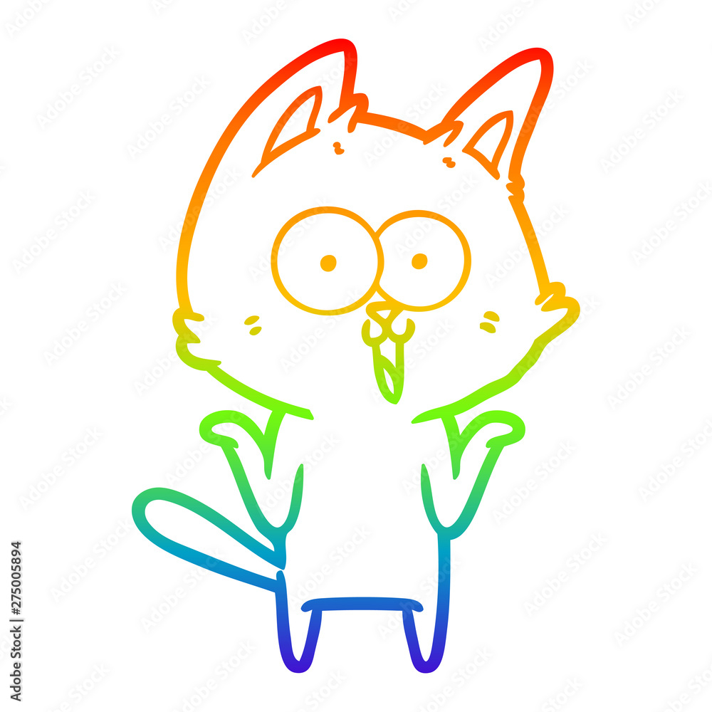 rainbow gradient line drawing funny cartoon cat rainbow gradient line drawing funny cartoon cat