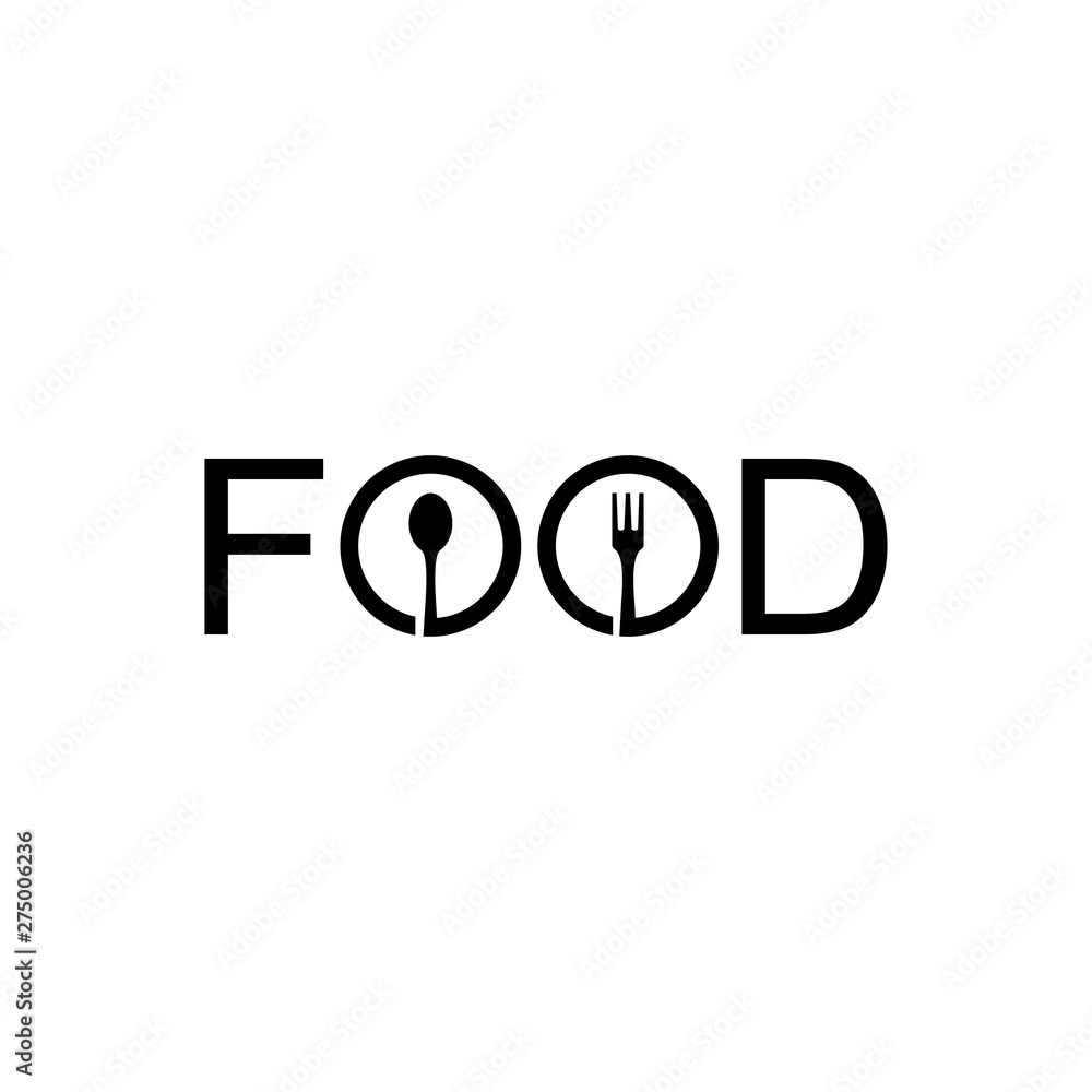 Food Typography Logo For Cafe And Restaurant Food Typography Logo For Cafe And Restaurant