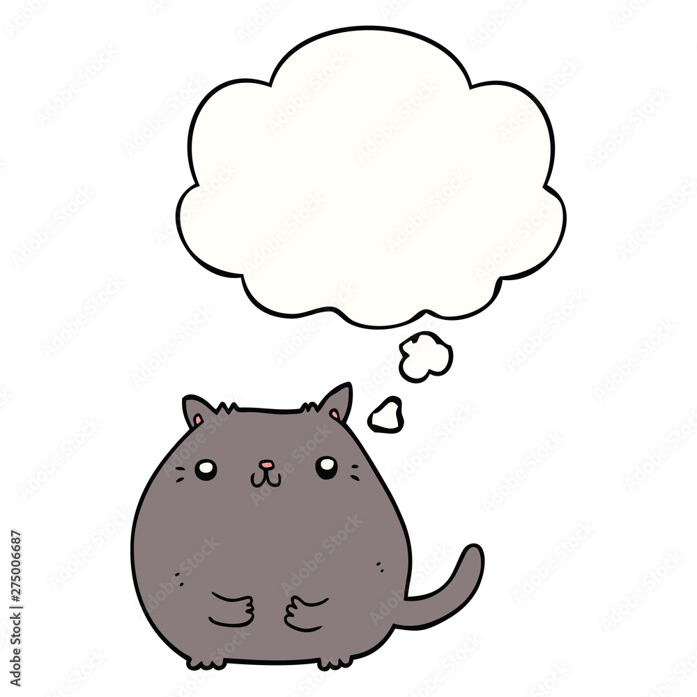 cartoon cat and thought bubble cartoon cat and thought bubble