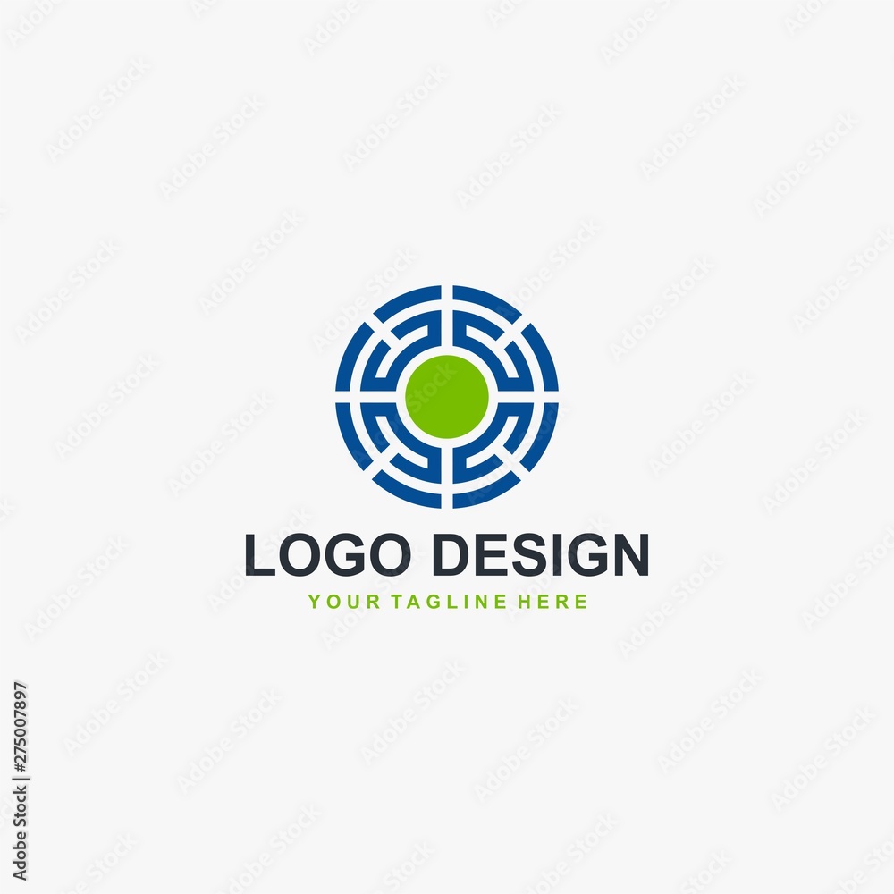 Circle technology logo element icon design, abstract labyrinth illustration design. Tech logo for business company. Circle technology logo element icon design, abstract labyrinth illustration design. Tech logo for business company.