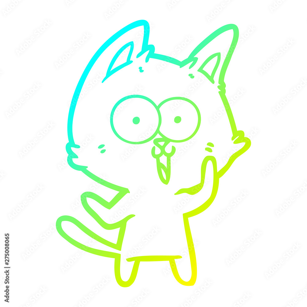 cold gradient line drawing funny cartoon cat cold gradient line drawing funny cartoon cat