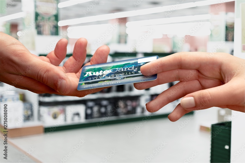 Close up of woman hand holding credit card