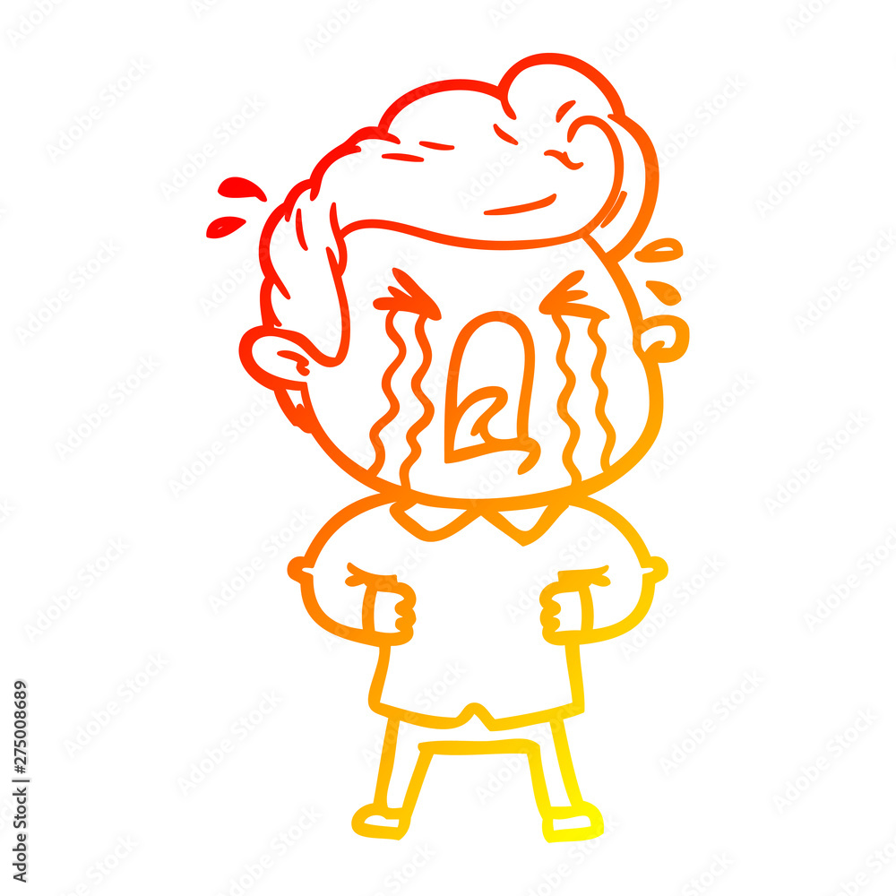 warm gradient line drawing cartoon crying man warm gradient line drawing cartoon crying man