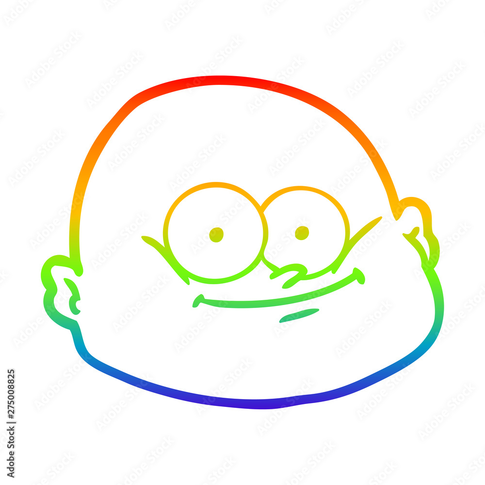 rainbow gradient line drawing cartoon bald man rainbow gradient line drawing cartoon bald man